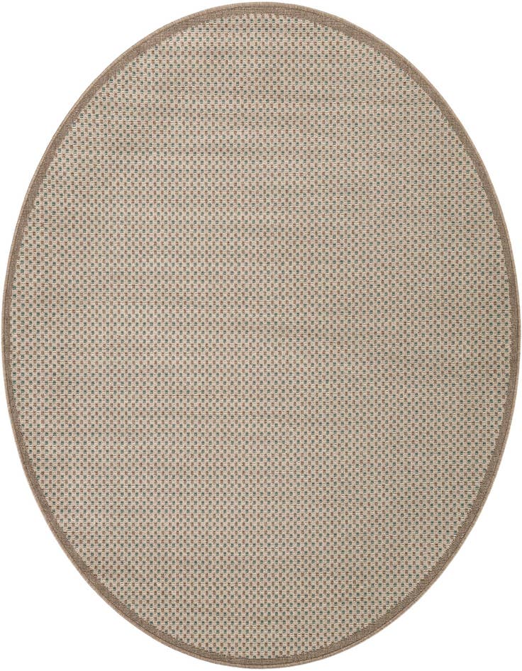 Detail image of 6' x 6' Easy-Clean Border Indoor / Outdoor Round Rug
