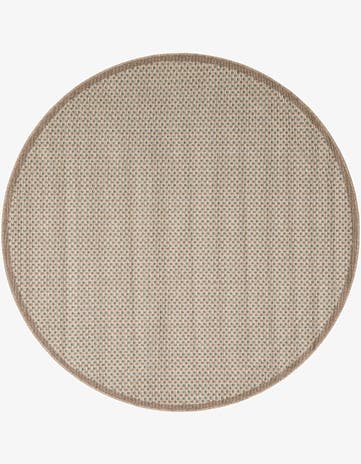 5' x 5' Easy-Clean Border Indoor / Outdoor Round Rug