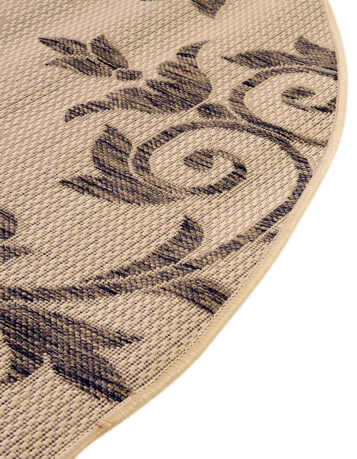 Detail image of 6' x 6' Easy-Clean Botanical Indoor / Outdoor Round Rug