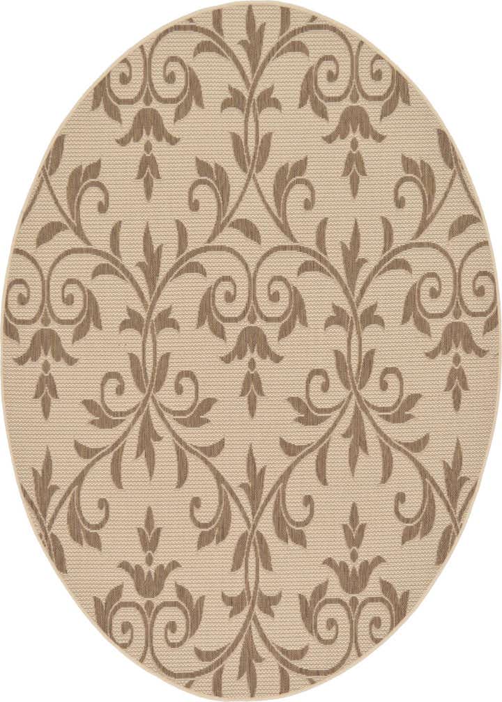 6' x 6' Easy-Clean Botanical Indoor / Outdoor Round Rug