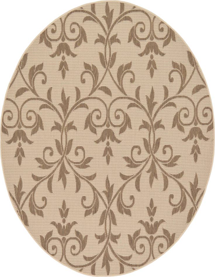 Detail image of 6' x 6' Easy-Clean Botanical Indoor / Outdoor Round Rug