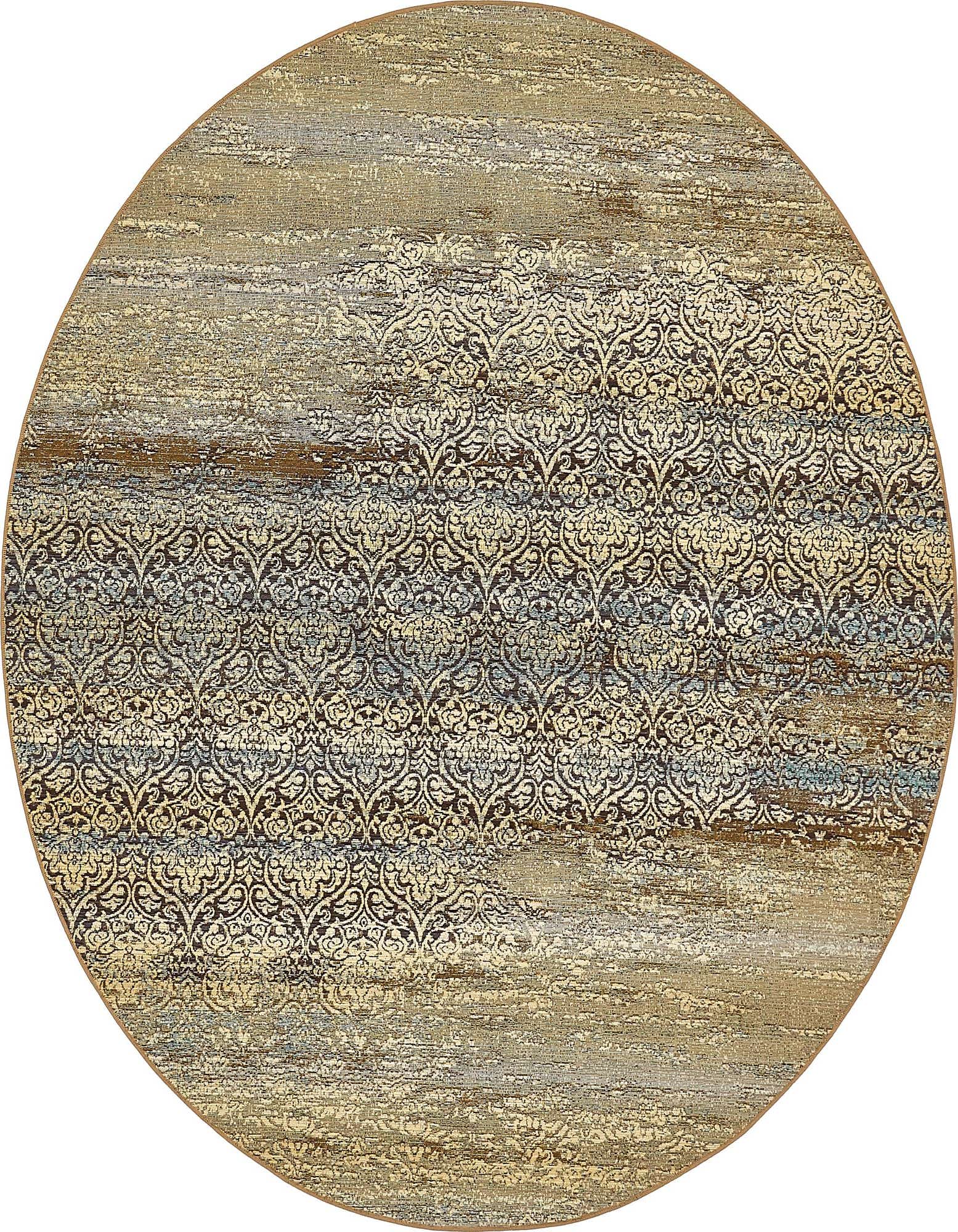 8' x 8' Easy-Clean Botanical Indoor / Outdoor Round Rug