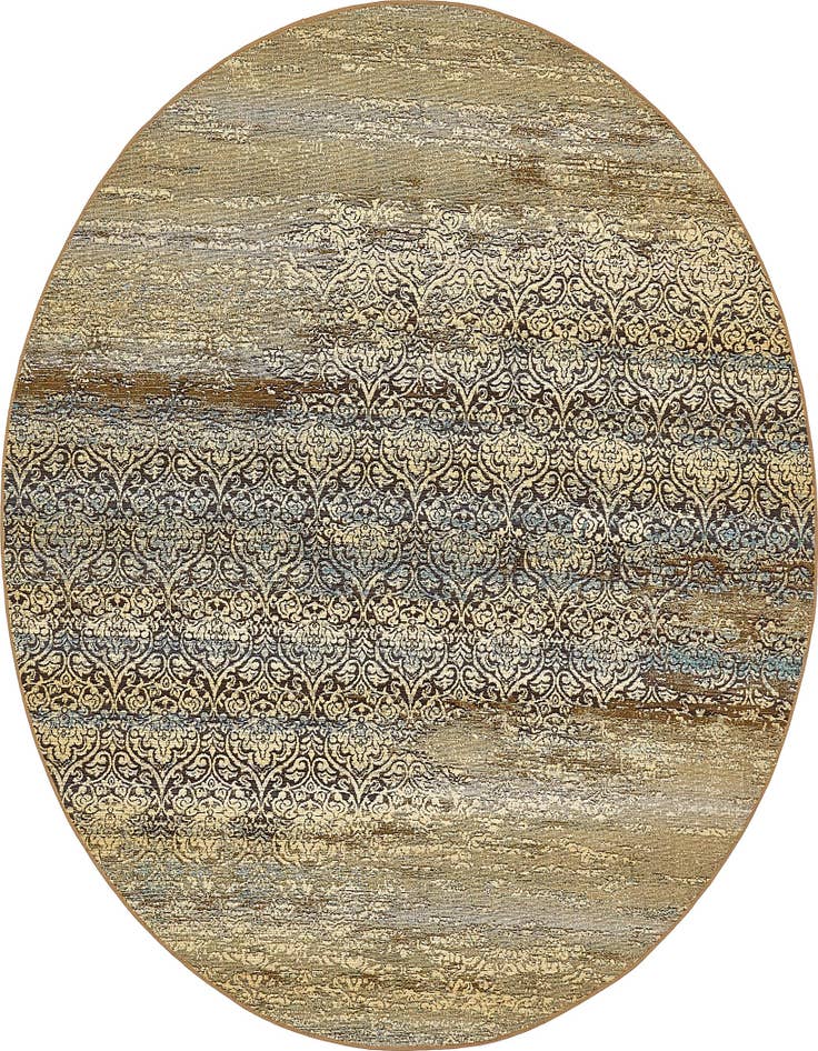 Detail image of 8' x 8' Easy-Clean Botanical Indoor / Outdoor Round Rug