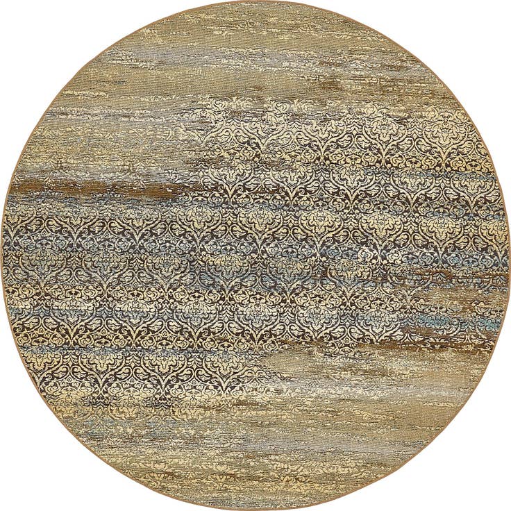 Detail image of 8' x 8' Easy-Clean Botanical Indoor / Outdoor Round Rug