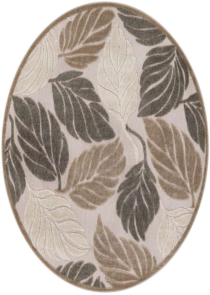 5' 3 x 5' 3 Easy-Clean Botanical Indoor / Outdoor Round Rug