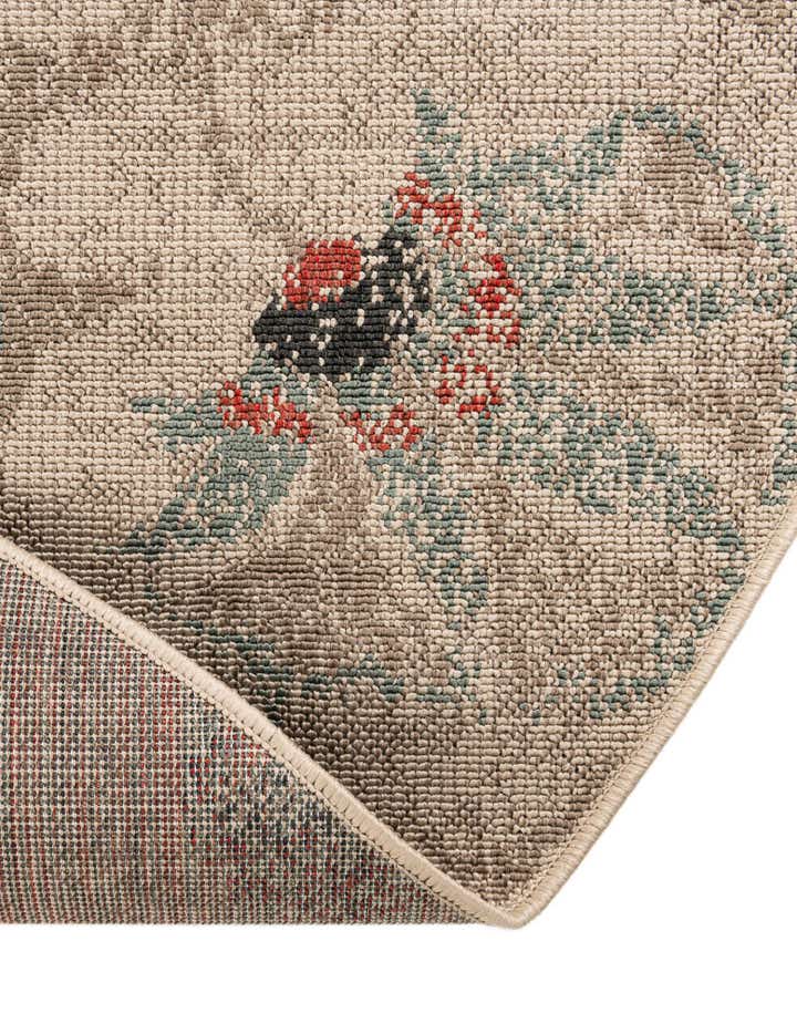 7' 10 x 7' 10 Easy-Clean Botanical Indoor / Outdoor Round Rug
