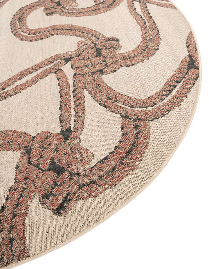 6' x 6' Easy-Clean Coastal Indoor / Outdoor Round Rug