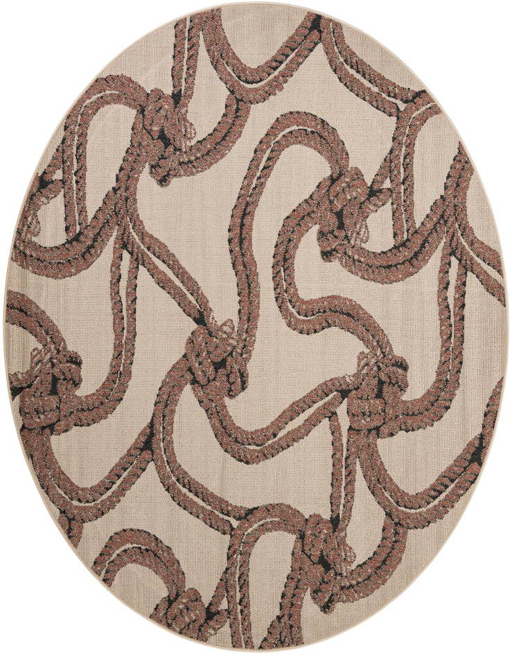 Detail image of 7' 10 x 7' 10 Easy-Clean Coastal Indoor / Outdoor Round Rug