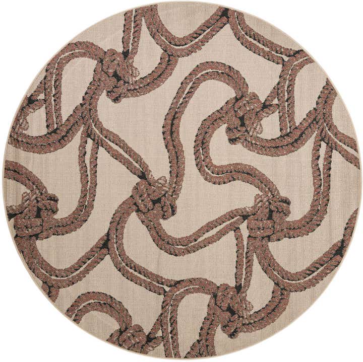 7' 10 x 7' 10 Easy-Clean Coastal Indoor / Outdoor Round Rug