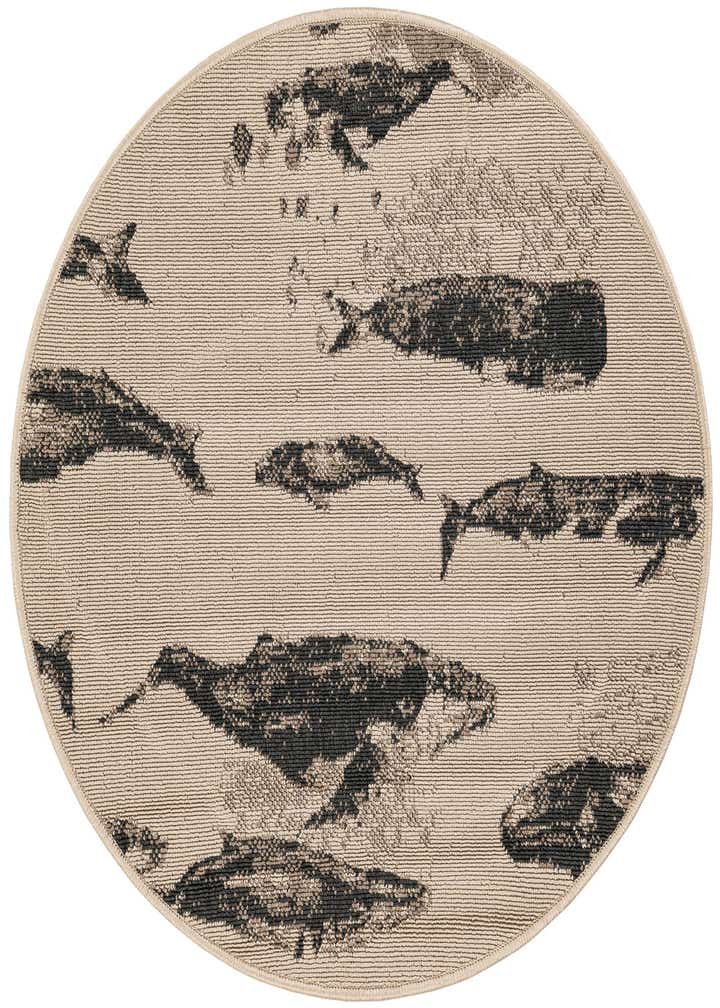 3' x 3' Easy-Clean Coastal Indoor / Outdoor Round Rug