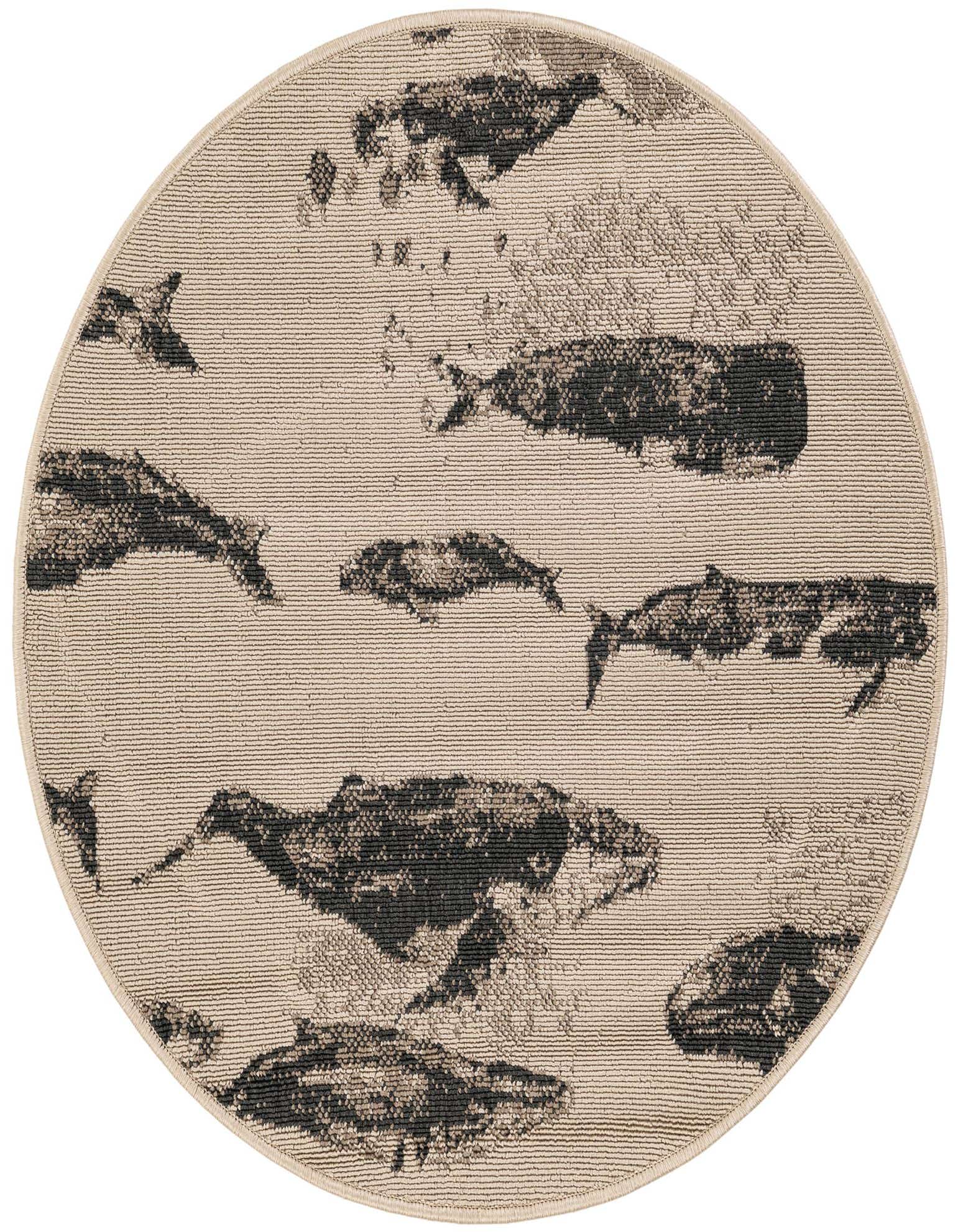 3' x 3' Easy-Clean Coastal Indoor / Outdoor Round Rug