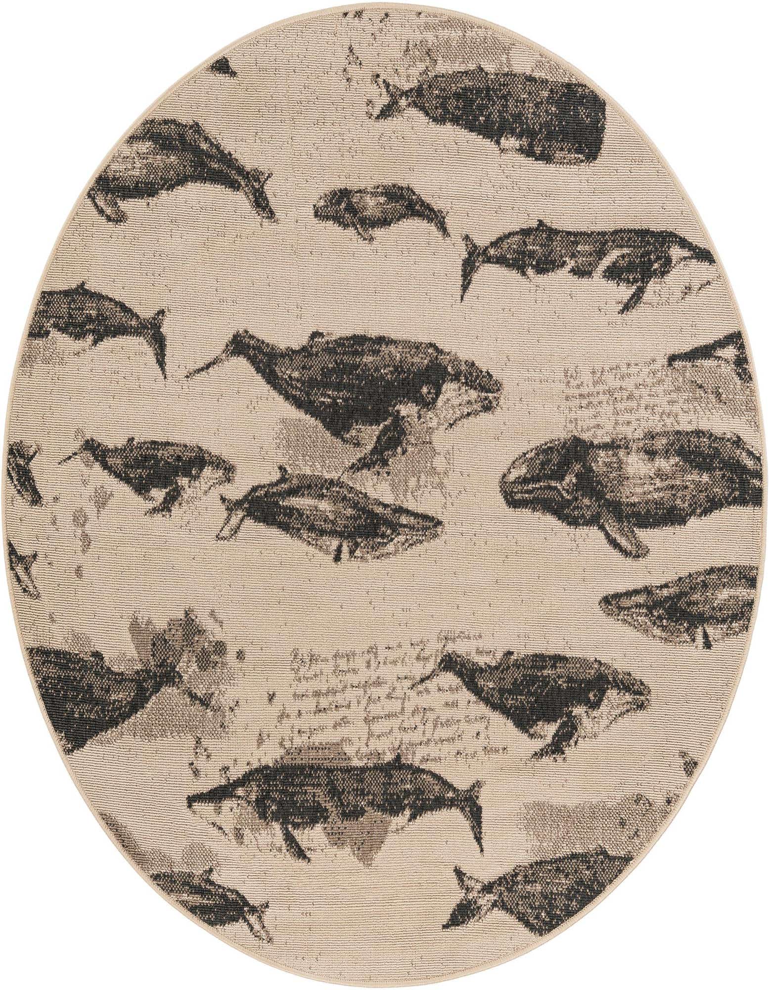 5' x 5' Easy-Clean Coastal Indoor / Outdoor Round Rug