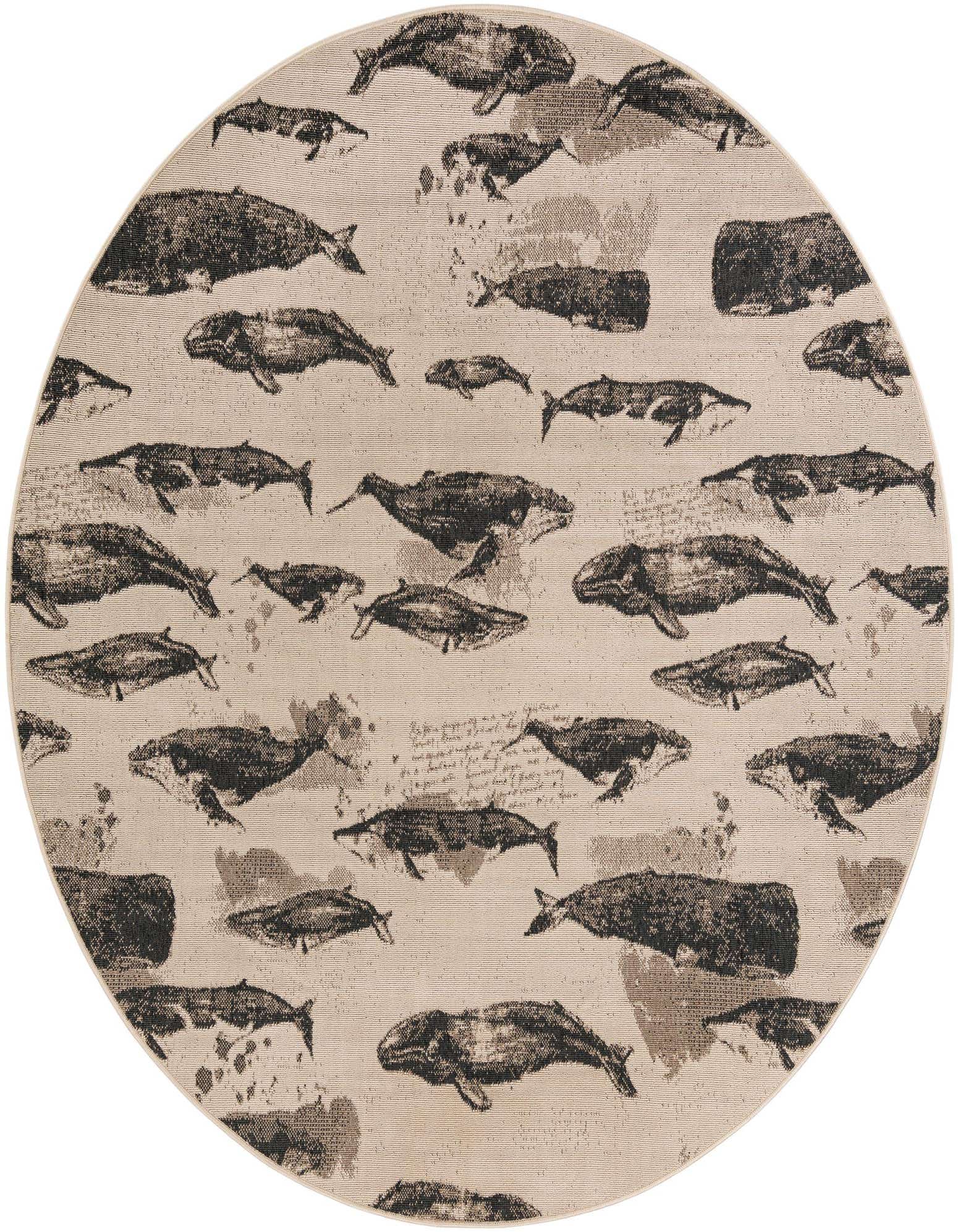 6' x 6' Easy-Clean Coastal Indoor / Outdoor Round Rug