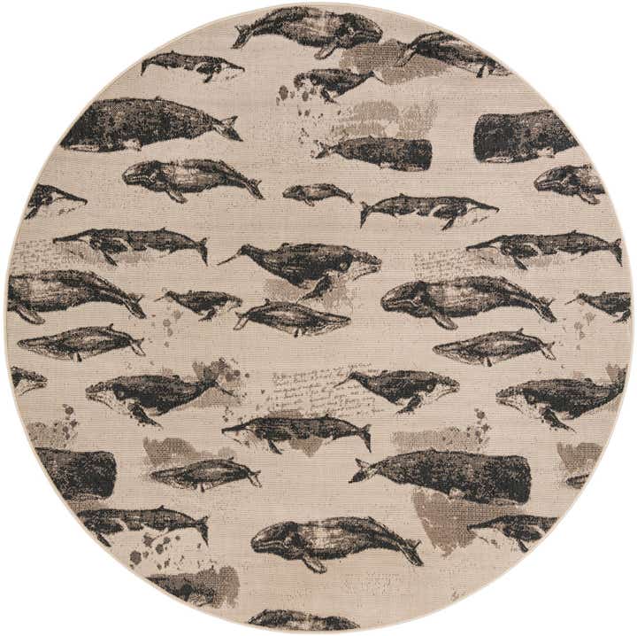 6' x 6' Easy-Clean Coastal Indoor / Outdoor Round Rug