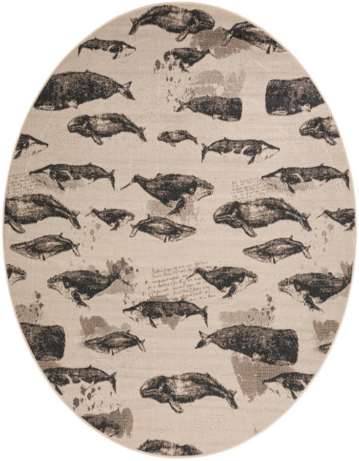 Detail image of 7' 10 x 7' 10 Easy-Clean Coastal Indoor / Outdoor Round Rug