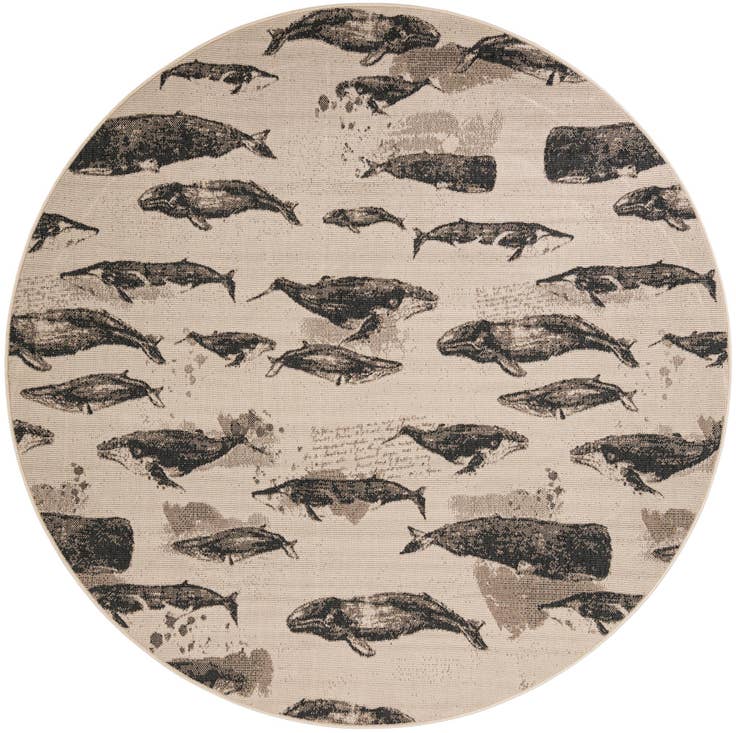 Detail image of 7' 10 x 7' 10 Easy-Clean Coastal Indoor / Outdoor Round Rug