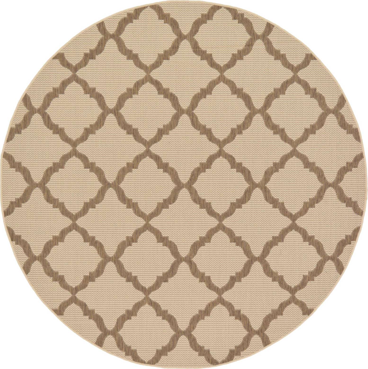 6' x 6' Easy-Clean Lattice Indoor / Outdoor Round Rug