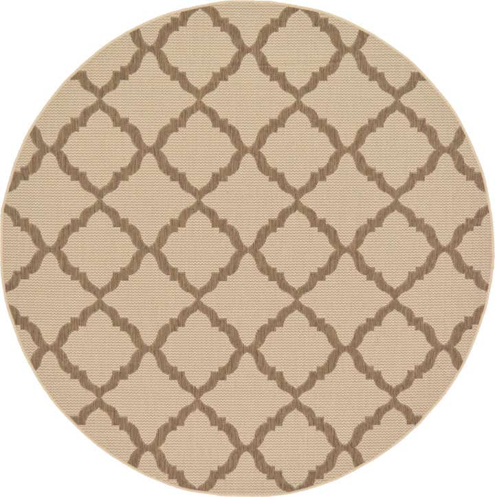 6' x 6' Easy-Clean Lattice Indoor / Outdoor Round Rug