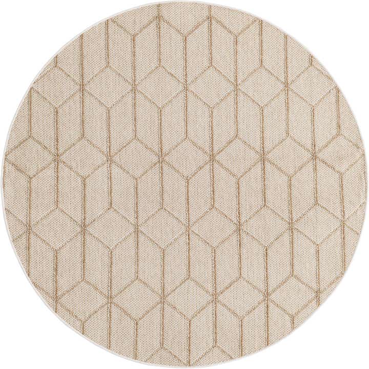 160cm x 160cm Easy-Clean Lattice Indoor / Outdoor Round Rug