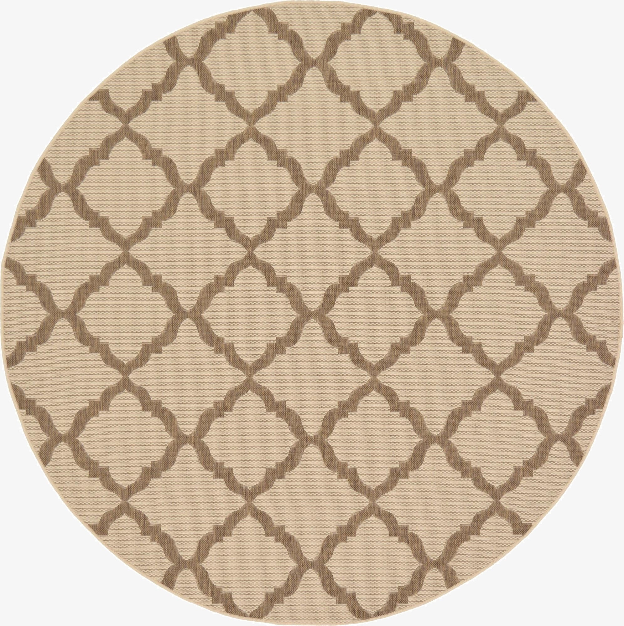 6' x 6' Washable Lattice Indoor / Outdoor Round Rug