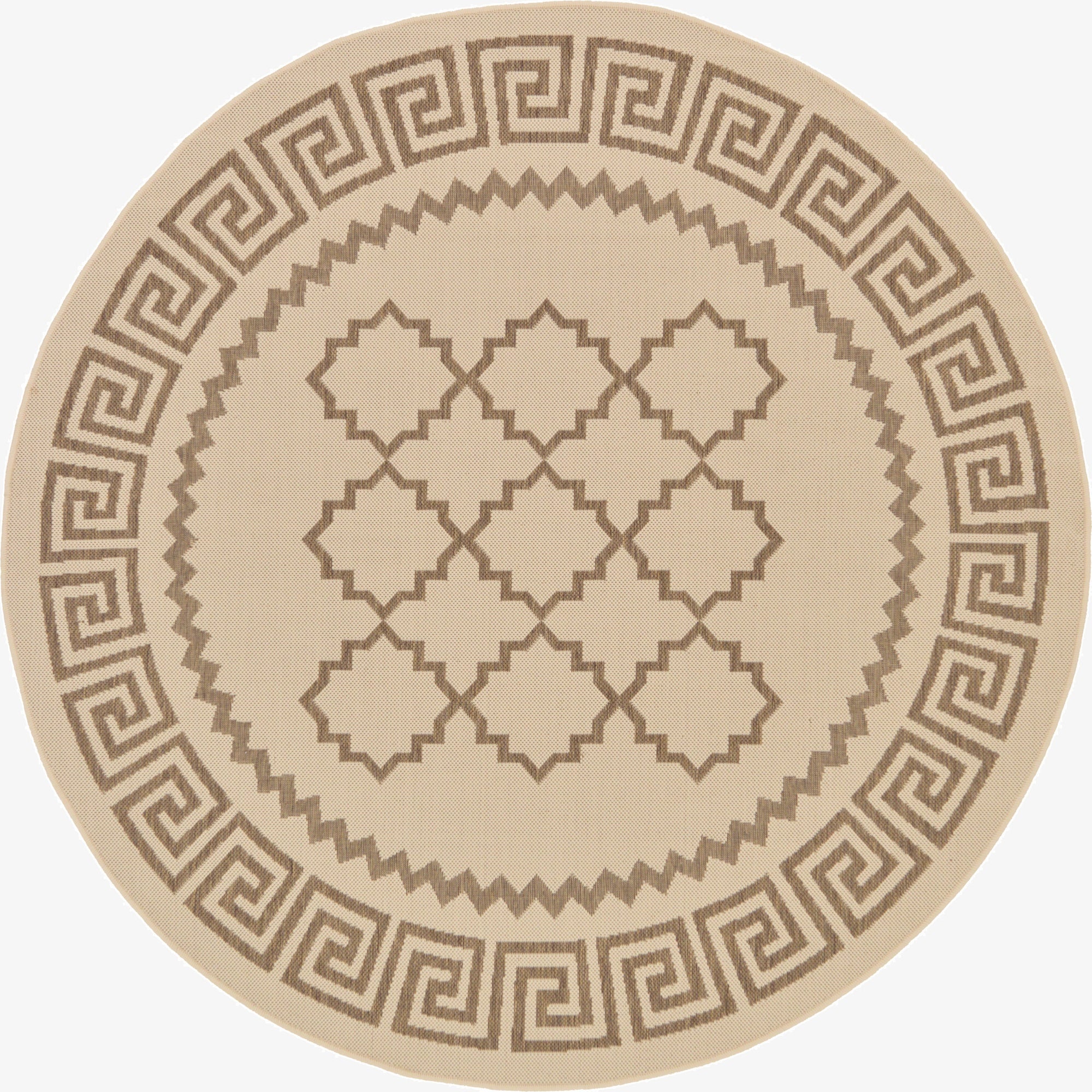 6' x 6' Washable Lattice Indoor / Outdoor Round Rug