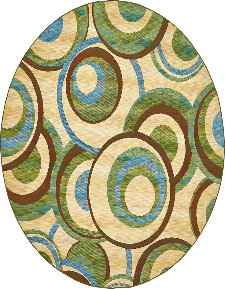 Detail image of 8' x 8' Easy-Clean Modern Indoor / Outdoor Round Rug