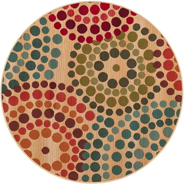 Detail image of 4' x 4' Easy-Clean Modern Indoor / Outdoor Round Rug