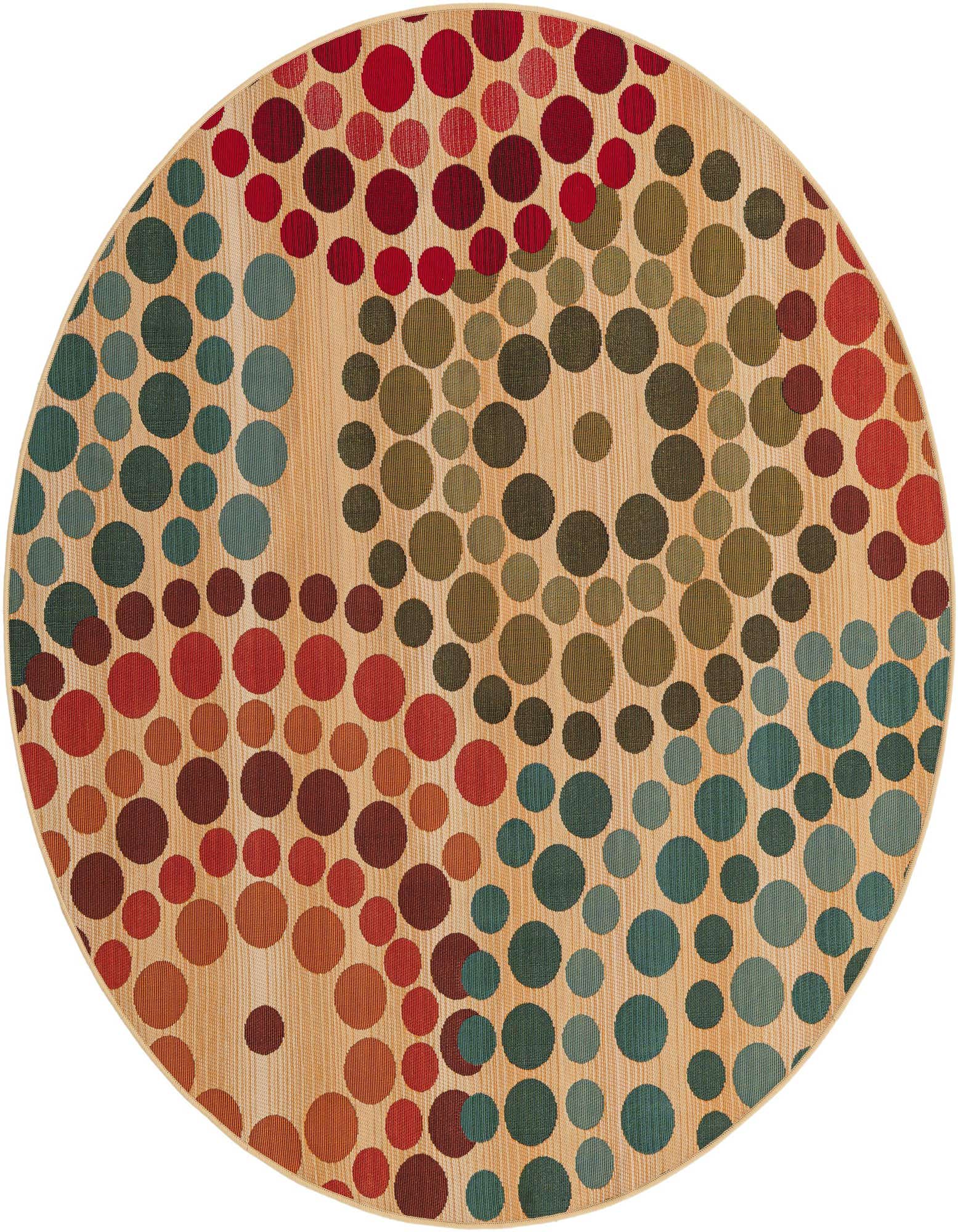 5' x 5' Easy-Clean Modern Indoor / Outdoor Round Rug