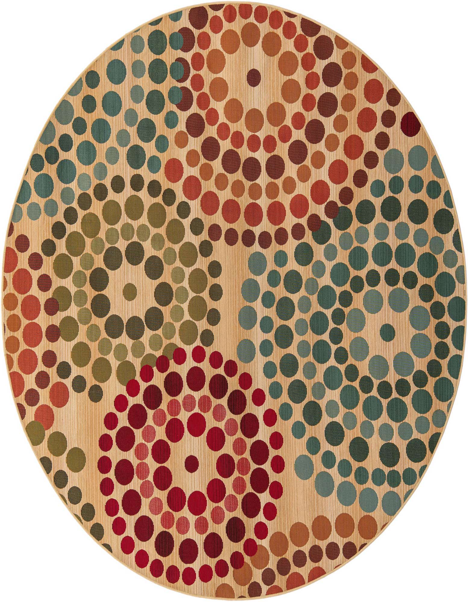 7' x 7' Easy-Clean Modern Indoor / Outdoor Round Rug