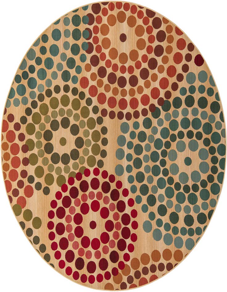 Detail image of 7' x 7' Easy-Clean Modern Indoor / Outdoor Round Rug