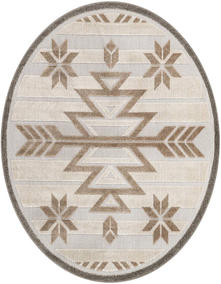 Detail image of 5' 3 x 5' 3 Easy-Clean Modern Indoor / Outdoor Round Rug