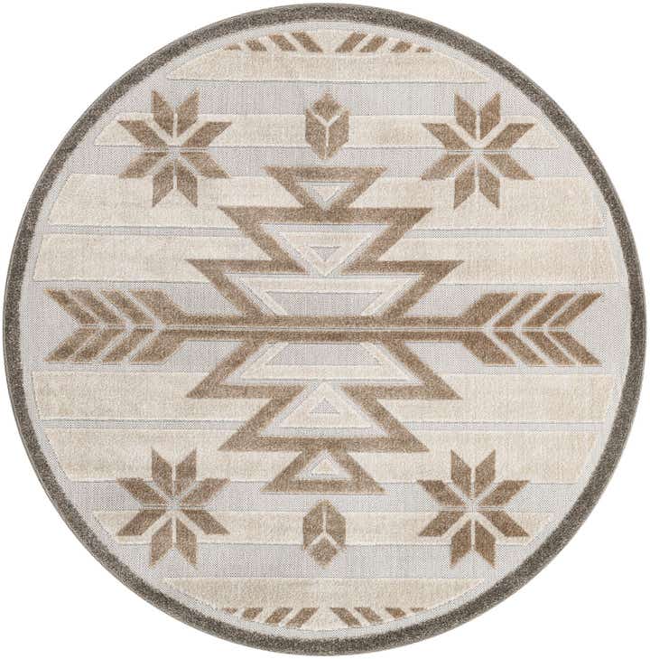 5' 3 x 5' 3 Easy-Clean Modern Indoor / Outdoor Round Rug