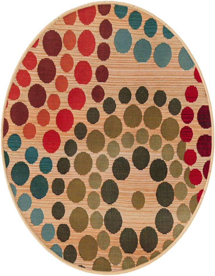 Detail image of 2' 7 x 2' 7 Easy-Clean Modern Indoor / Outdoor Round Rug
