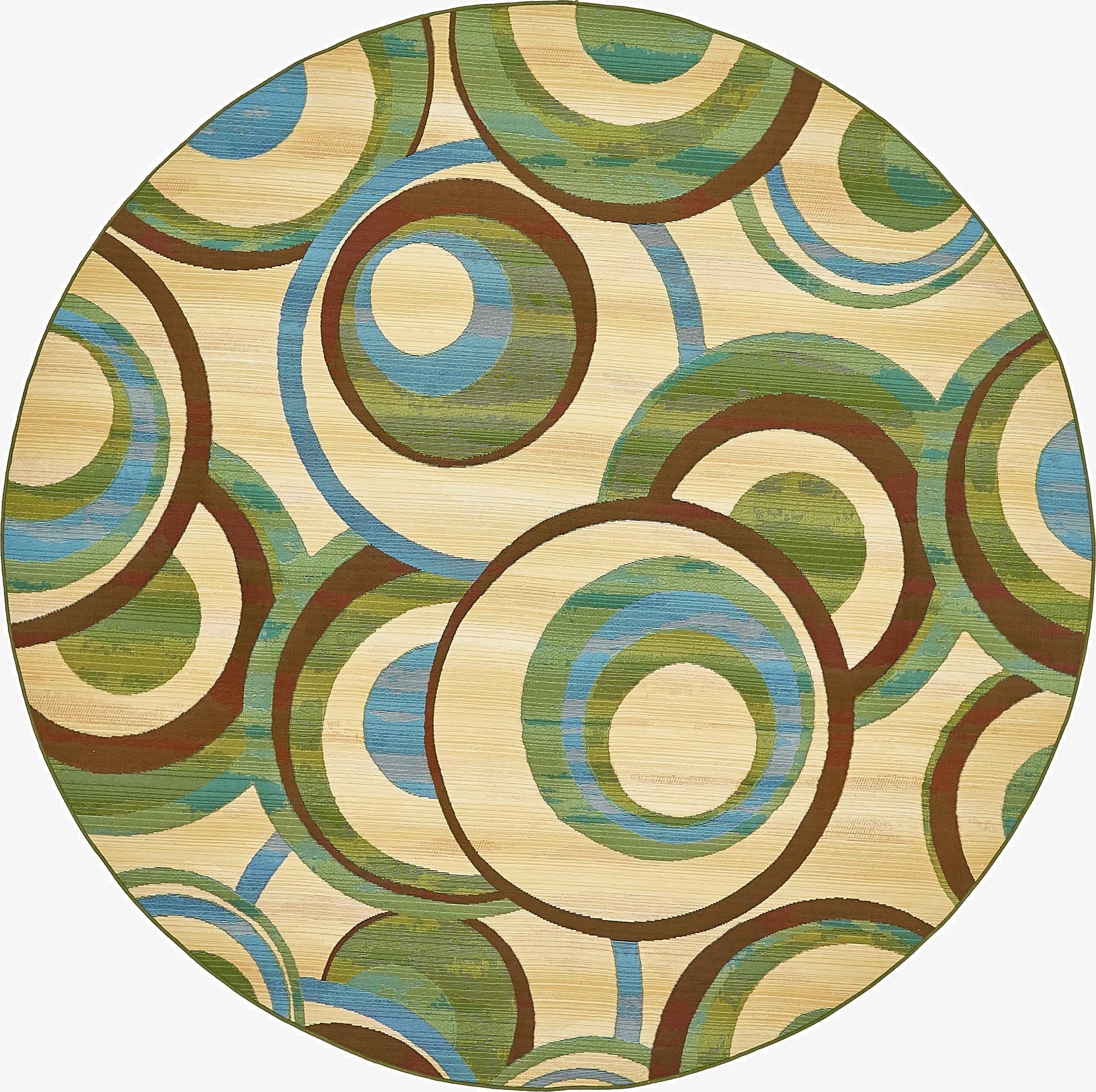 8' x 8'  Washable Modern Indoor / Outdoor Round Rug