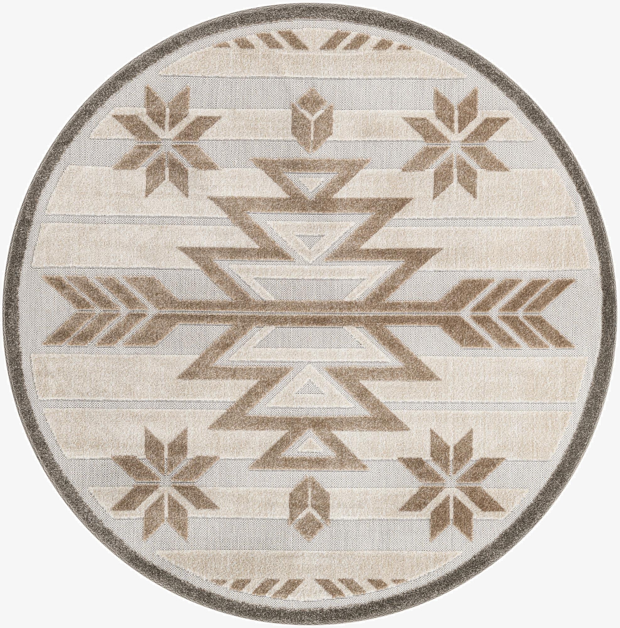 5' 3 x 5' 3  Washable Modern Indoor / Outdoor Round Rug