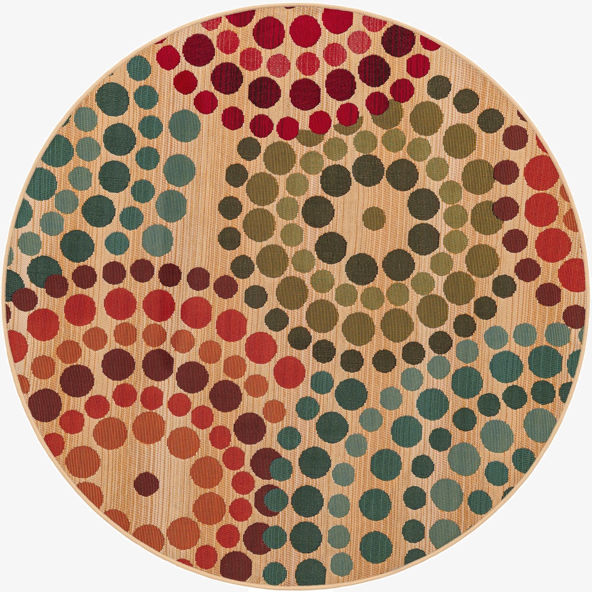 4' x 4'  Washable Modern Indoor / Outdoor Round Rug