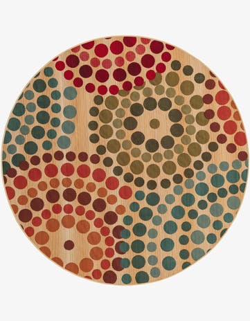 5' x 5' Easy-Clean Modern Indoor / Outdoor Round Rug