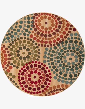 7' x 7' Easy-Clean Modern Indoor / Outdoor Round Rug