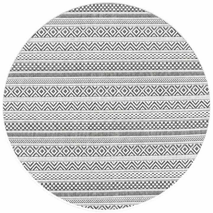 3' x 3' Easy-Clean Ribbon Indoor / Outdoor Round Rug