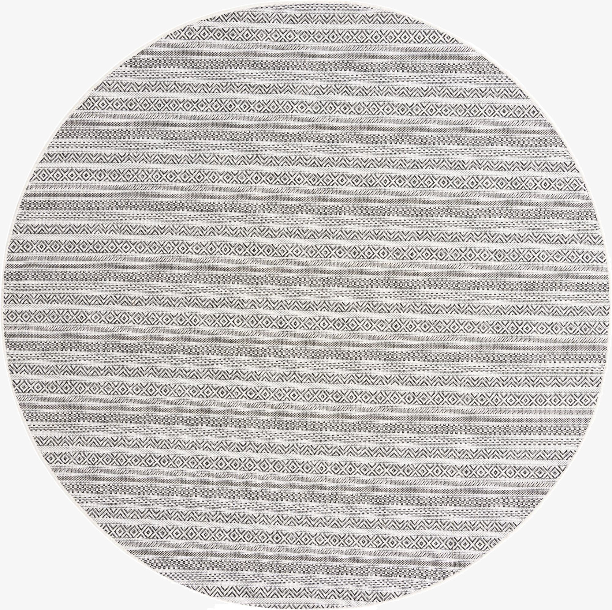 7' 10 x 7' 10 Washable Ribbon Indoor / Outdoor Round Rug