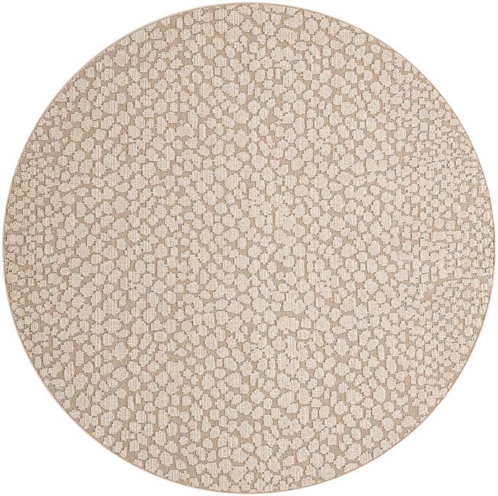 7' 10 x 7' 10 Easy-Clean Safari Indoor / Outdoor Round Rug