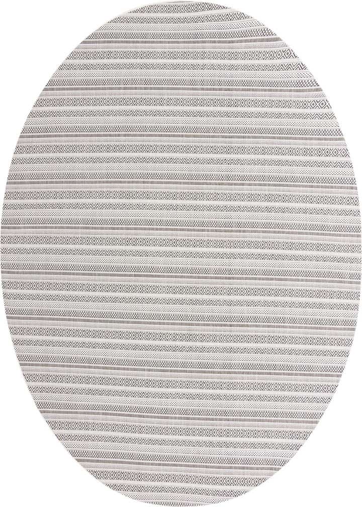 10' x 10' Easy-Clean Striped Indoor / Outdoor Round Rug