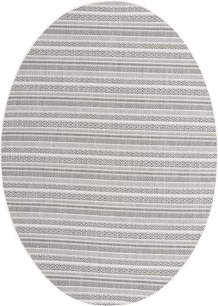 7' 10 x 7' 10 Easy-Clean Striped Indoor / Outdoor Round Rug