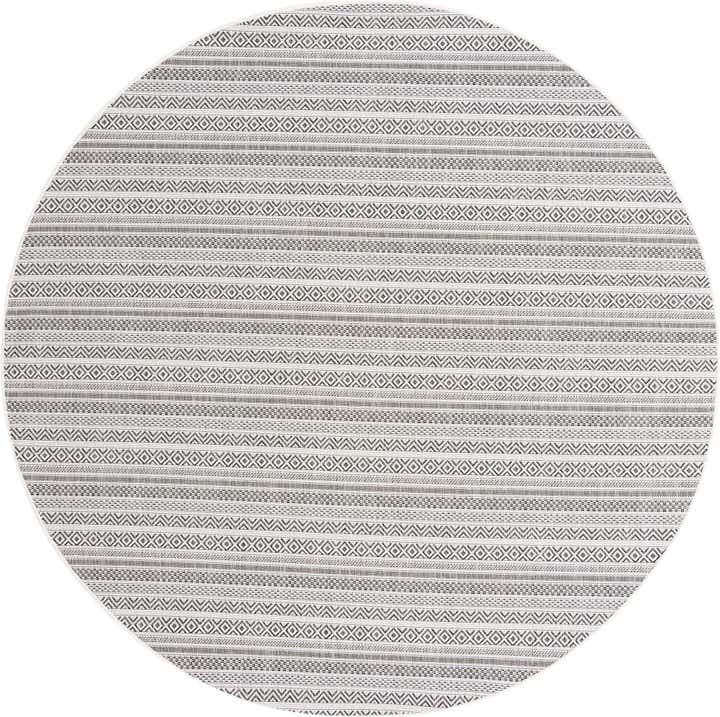 7' 10 x 7' 10 Easy-Clean Striped Indoor / Outdoor Round Rug