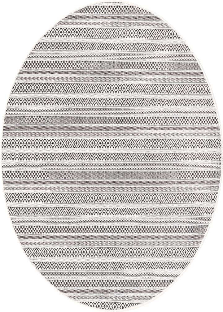 5' 3 x 5' 3 Easy-Clean Striped Indoor / Outdoor Round Rug