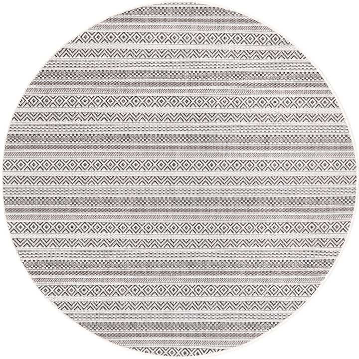 5' 3 x 5' 3 Easy-Clean Striped Indoor / Outdoor Round Rug