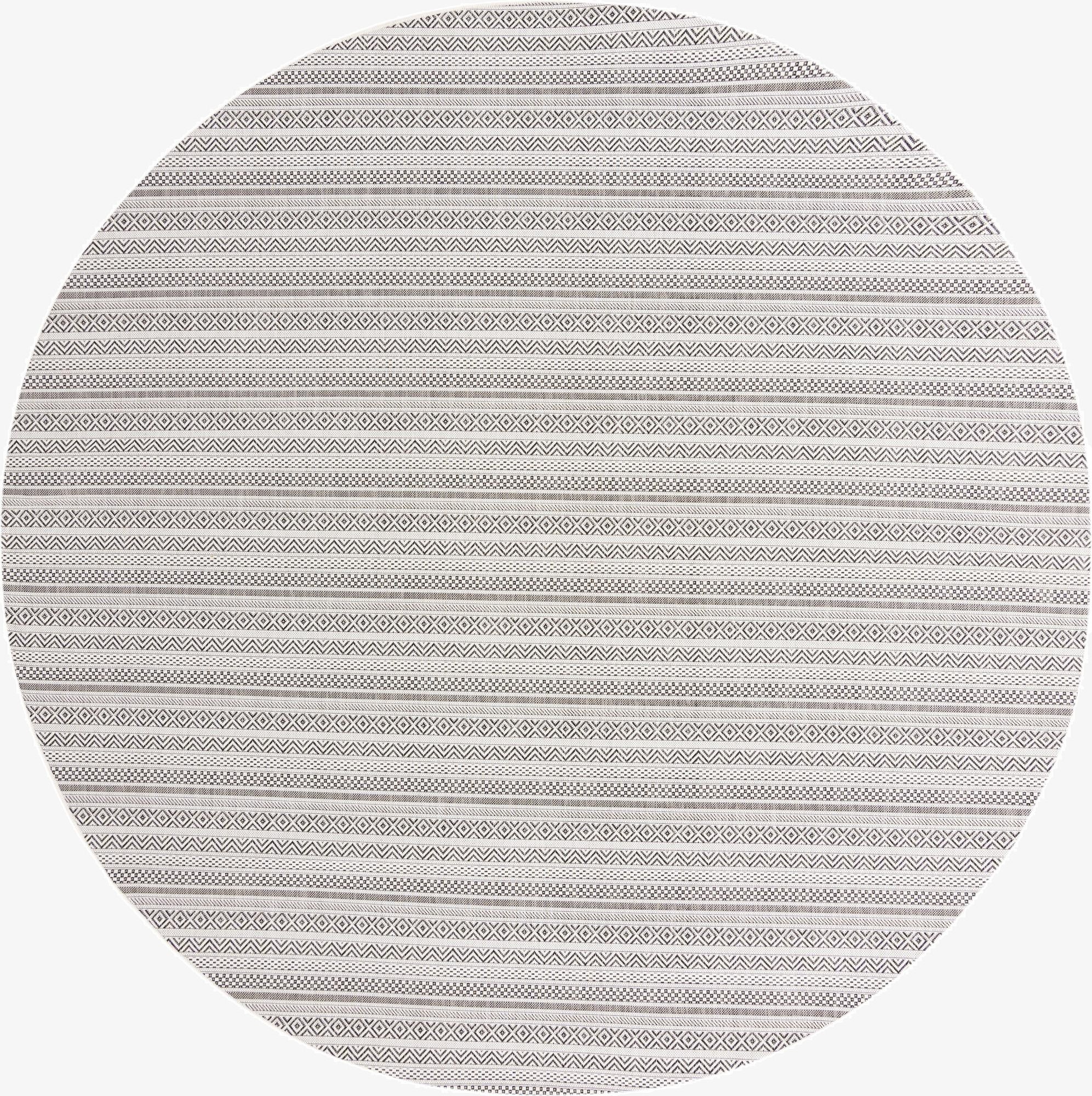 Primary image 10' x 10'  Washable Striped Indoor / Outdoor Round Rug