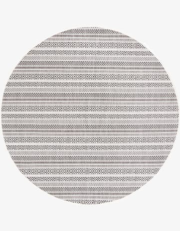 5' 3 x 5' 3 Easy-Clean Striped Indoor / Outdoor Round Rug