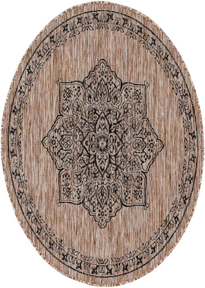 4' x 4' Easy-Clean Traditional Indoor / Outdoor Round Rug