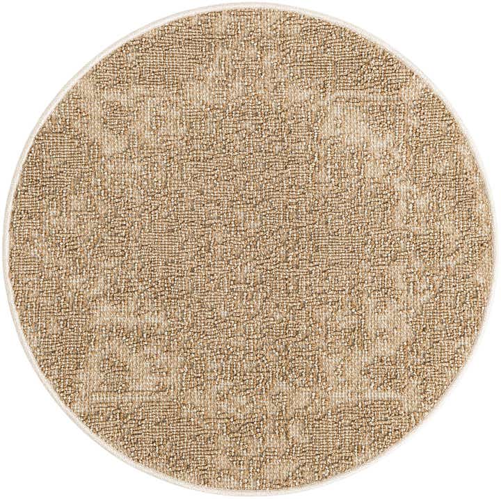 3' 1 x 3' 1 Easy-Clean Traditional Indoor / Outdoor Round Rug